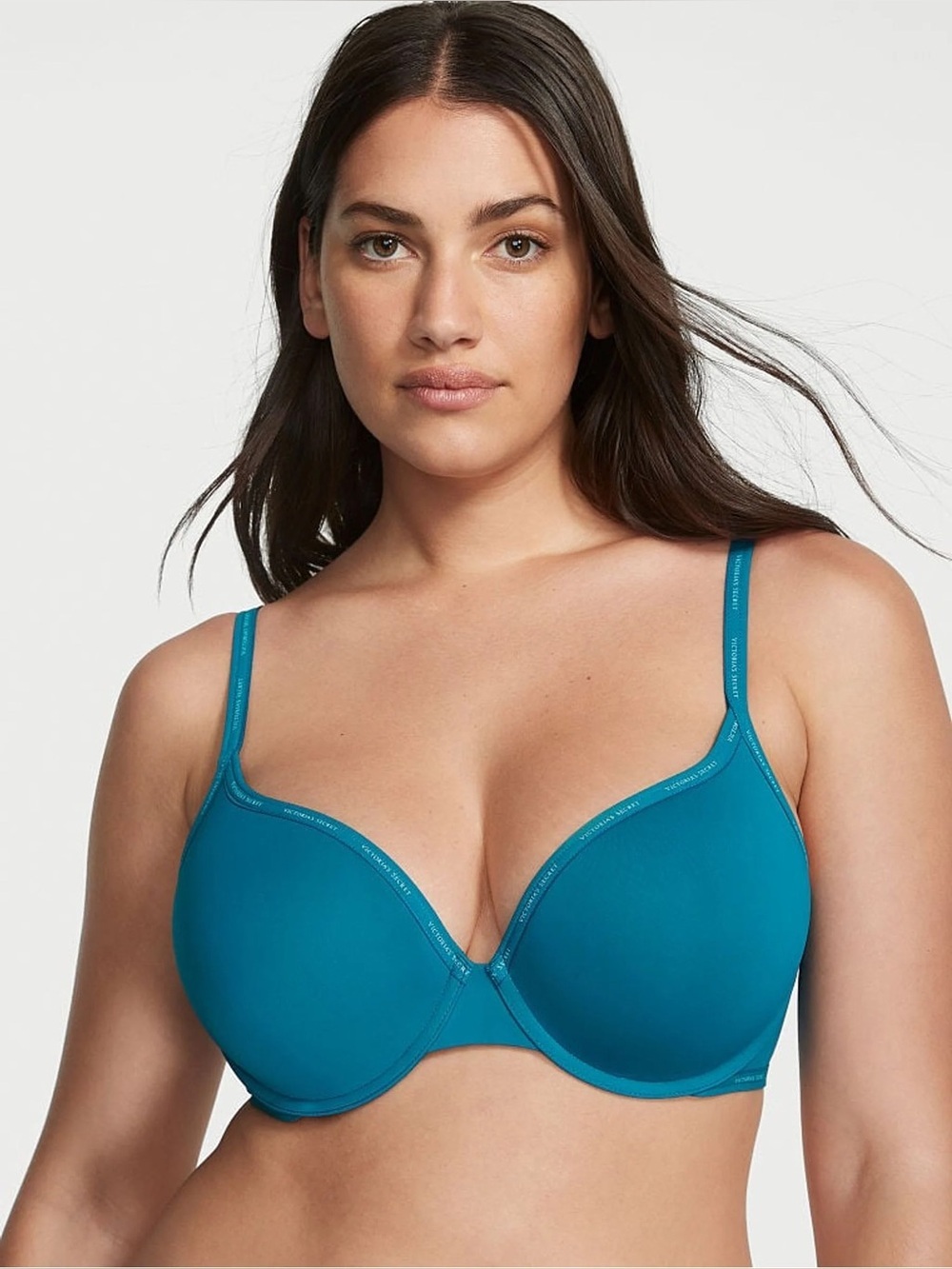 Victorias Secret The T-Shirt Lightly Lined Demi Bra Logo Straps Size 38DDD